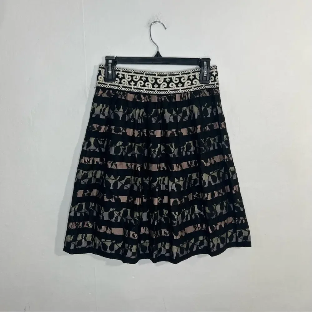 Anthropologie Floreat Charente Lace Overlay Skirt Size 2